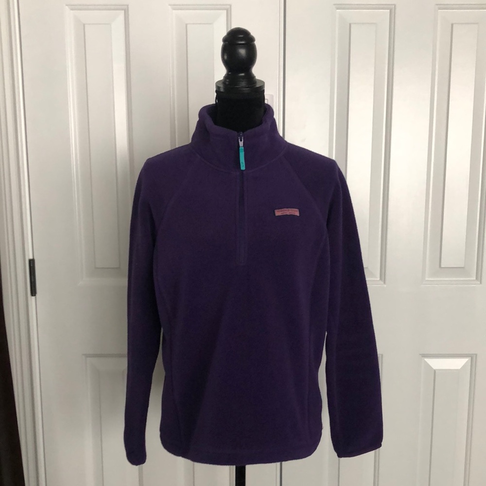 Vineyard Vines purple 1/4 zip fleece pull over size medium